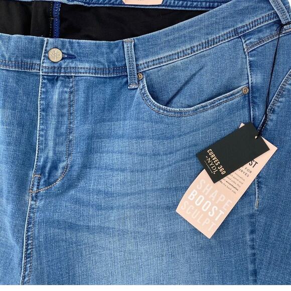 NYD Boost Skinny Crop Frayed Hem Shaping Jeans Womens Plus Size 28 - Picture 2 of 7